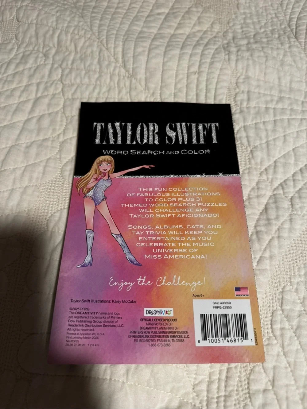 Taylor Swift Kids Word Search & Color Activity Book - Pink